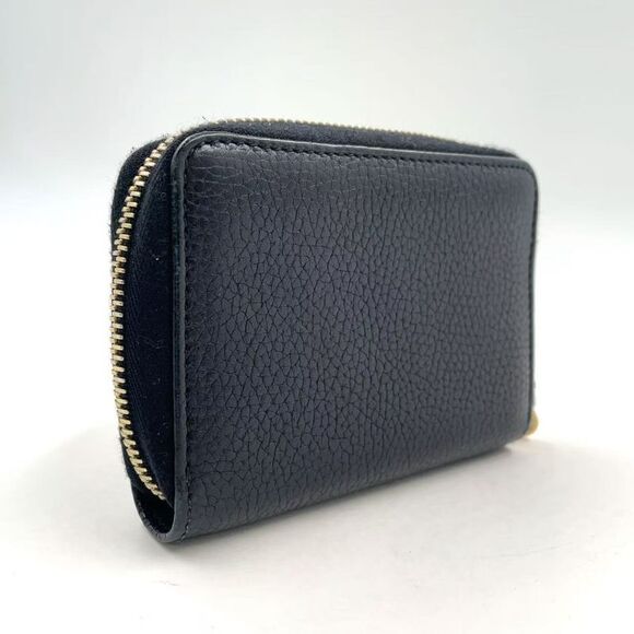 Gucci Soho GG Round Zip Wallet Leather Black Gold - Picture 2 of 13